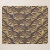Couverture Sherpa Art Déco Abstrait : Elégance Or. (Devant (Horizontal))