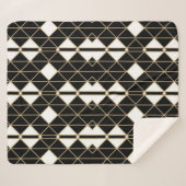 Couverture Sherpa Art Deco Black and Gold Geometric luxury (Devant (Horizontal))