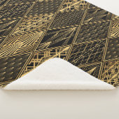 Couverture Sherpa Art Déco Black Gold Elegance (3/4)