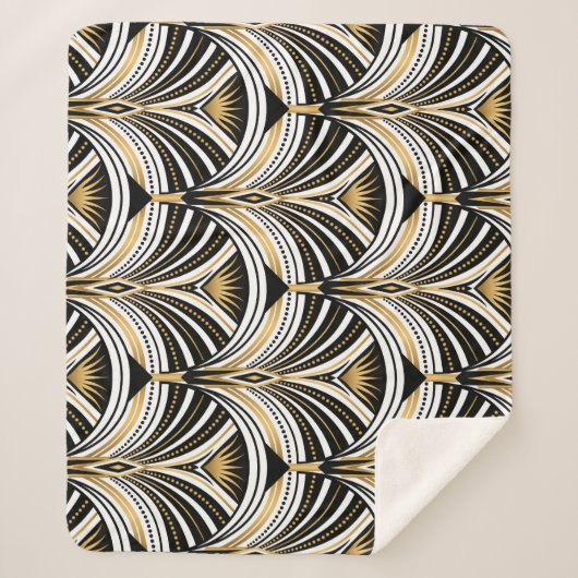 Couverture Sherpa Art Déco Gold Black Elegance : Années folles (Devant)