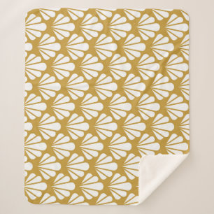 Couverture Sherpa Art Déco, motif aux motifs géométriques et fleuris
