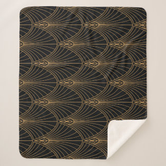Couverture Sherpa Art déco : motif géométrique classique.