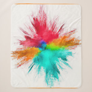 Couverture Sherpa Art du centre d'éclatement de couleur