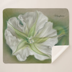 Couverture Sherpa Art en pastel de Moonflower de soirée personnalis
