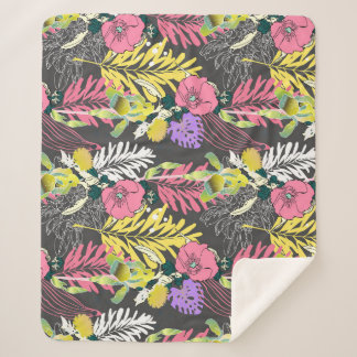 Couverture Sherpa Art Fleur Tropical : Motif original.