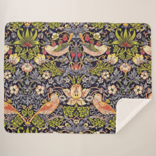 Couverture Sherpa Art floral Nouveau de voleur de fraise de William