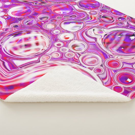 Couverture Sherpa Art fluide rouge et violet (3/4)