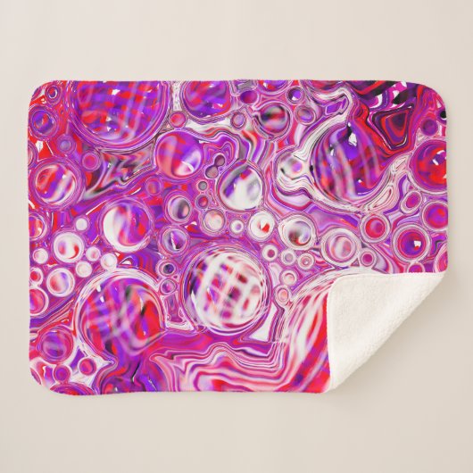 Couverture Sherpa Art fluide rouge et violet (Devant (Horizontal))