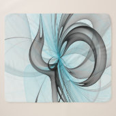 Couverture Sherpa Art fractal moderne gris anthracite abstrait bleu (Devant (Horizontal))