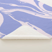 Couverture Sherpa Art marbré Abstrait en lavande et en bleu (3/4)