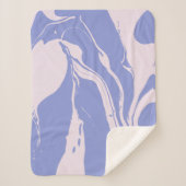 Couverture Sherpa Art marbré Abstrait en lavande et en bleu (Devant)