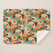 Couverture Sherpa Art moderne du milieu du siècle, nom ou monogramme (Devant (Horizontal))