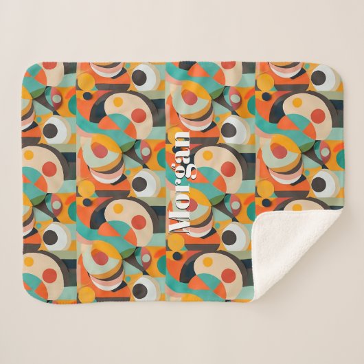 Couverture Sherpa Art moderne du milieu du siècle, nom ou monogramme (Devant (Horizontal))