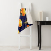Couverture Sherpa Art Motif de méduse orange (En situation)
