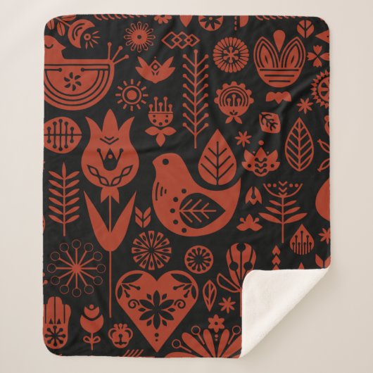 Couverture Sherpa Art Motif nordique scandinave (Devant)