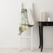 Couverture Sherpa Art mural aquarelle tropical luxueux côtier | (En situation)