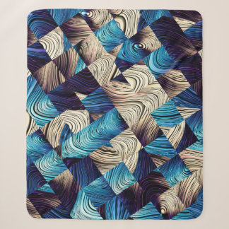 Couverture Sherpa Art numérique motif abstrait. image bleue Abstrait