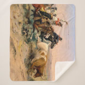 Couverture Sherpa Art occidental "Herd Quitter" par Charles M Russel (Devant)