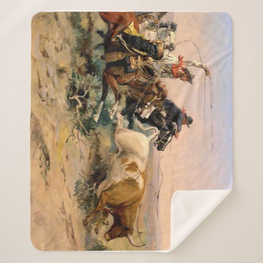 Couverture Sherpa Art occidental "Herd Quitter" par Charles M Russel (Devant)