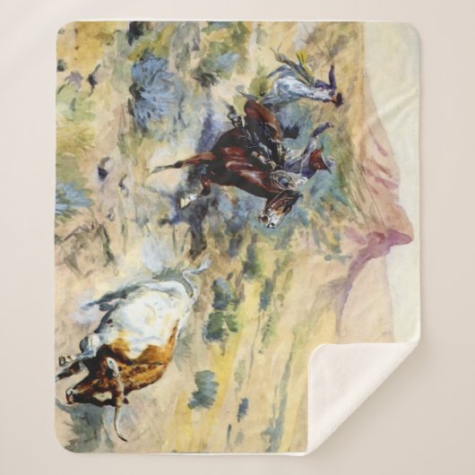 Couverture Sherpa Art occidental "The Quitter" par Charles M Russell (Devant)