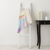 Couverture Sherpa Art parties scintillant abstrait en marbre pastel (En situation)