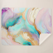 Couverture Sherpa Art parties scintillant abstrait en marbre pastel (Devant (Horizontal))