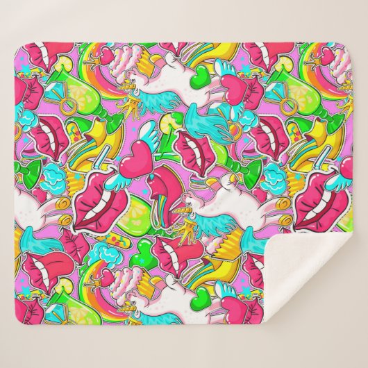 Couverture Sherpa Art pop (Devant (Horizontal))