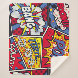 Couverture Sherpa Art pop rétro, motif de la bande dessinée.
