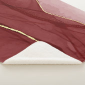 Couverture Sherpa Art Resin, marsala rouge foncé abstrait arrière -  (3/4)
