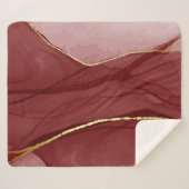 Couverture Sherpa Art Resin, marsala rouge foncé abstrait arrière -  (Devant (Horizontal))