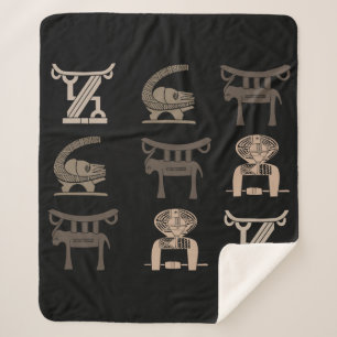 Couverture Sherpa Art symbolique africain abstrait moderne