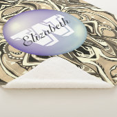 Couverture Sherpa Artdeco géométrique monogramme Motif vif (3/4)