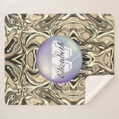 Couverture Sherpa Artdeco géométrique monogramme Motif vif (Devant (Horizontal))