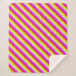 Couverture Sherpa Artdeco rose Jaune Artdeco Arc-en-ciel rayures
