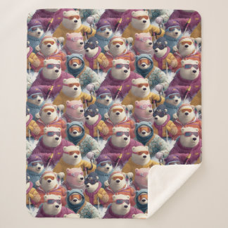 Couverture Sherpa Artic Polar Bears Ski Club