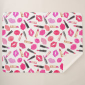 Couverture Sherpa Artiste de maquillage Motif en bâton d'aquarelle (Devant (Horizontal))