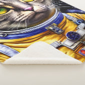Couverture Sherpa Artwork de chats d'astronautes (3/4)