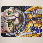 Couverture Sherpa Artwork de chats d'astronautes (Devant (Horizontal))