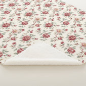 Couverture Sherpa Assez Chic Fleur Rouge Crème (3/4)