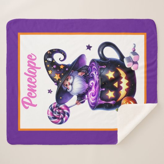 Couverture Sherpa Assistant Halloween en Citrouille Mug Lollipop Mag (Devant (Horizontal))