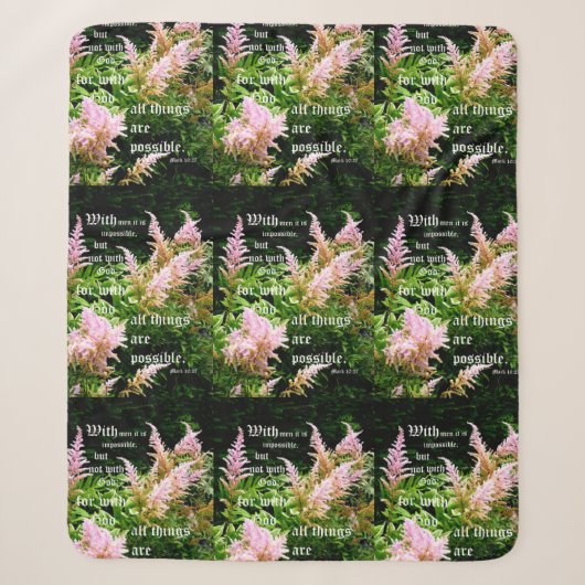 Couverture Sherpa Astilbe avec Marc 10:27 (Devant)
