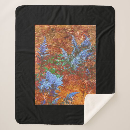 Couverture Sherpa Astilbe Dusty Blue à bord (Devant)