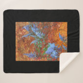 Couverture Sherpa Astilbe Dusty Blue à bord (Devant (Horizontal))