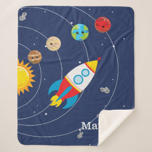 Couverture Sherpa Astronaute de l'espace de Rocketship de planètes