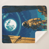 Couverture Sherpa Astronaute sous la porte céleste Premium (Devant (Horizontal))