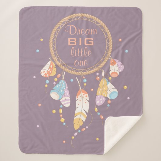 Couverture Sherpa Attrape-rêve Bohème Tribal sur Citation Violette (Devant)