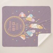 Couverture Sherpa Attrape-rêve Bohème Tribal sur Citation Violette (Devant (Horizontal))