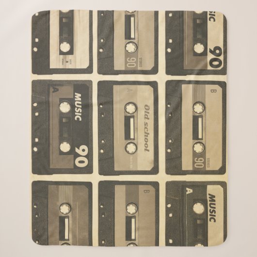 Couverture Sherpa Audio Cassette, Retro Poster Hip-Hop. (Devant)