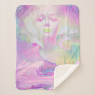 Couverture Sherpa Aurora par Clive Henry pastels roses
