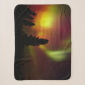 Couverture Sherpa Aurore Boréale et Arbres (Devant)